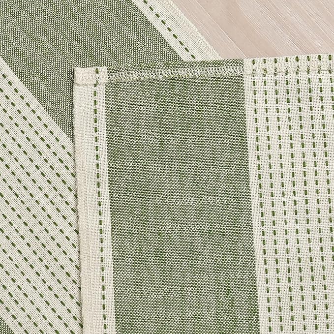 Artoid Mode Sage Green Farmhouse Rustic Table Runner, Seasonal Macrame Fabric Kitchen Dining Holiday Wedding Table Decor for Home Party 13x36 Inch