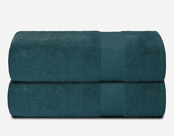 Belizzi Home Premium Cotton Oversized 2 Pack Bath Sheet 35x70-100% Pure Cotton - Ideal for Everyday use - Ultra Soft & Highly Absorbent - Machine Washable - Teal