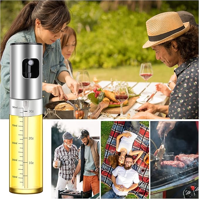 Oil Sprayer for Cooking, 2 Pack Olive Oil Sprayer Mister, Oil Spray Bottle for Kitchen, Portable Kitchen Gadget for Air Fryer, Baking, Salad, Grilling, Roasting,Olive Oil Dispenser Set