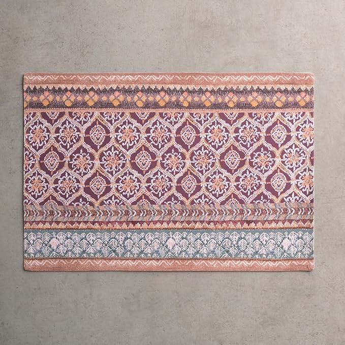 Maison d' Hermine Placemats Set of 4 100% Cotton Washable Cloth Place Mats, Reusable Table Mats for Thanksgiving Christmas Decorations Kitchen Dining Party Wedding Restaurant (Fair Isle, 13" x 19")