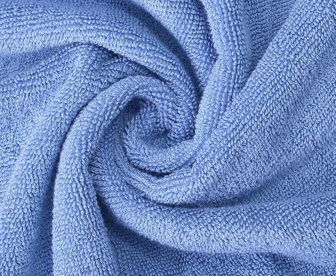 Oakias Premium Towel Set 600 GSM 6 Piece Blue - 100% Ring Spun Cotton Highly Absorbent Towels Set - Super Soft Bathroom Towel Set - Hotel Quality Double Stitched Hem - Ideal for Hotels, Spa, Gyms