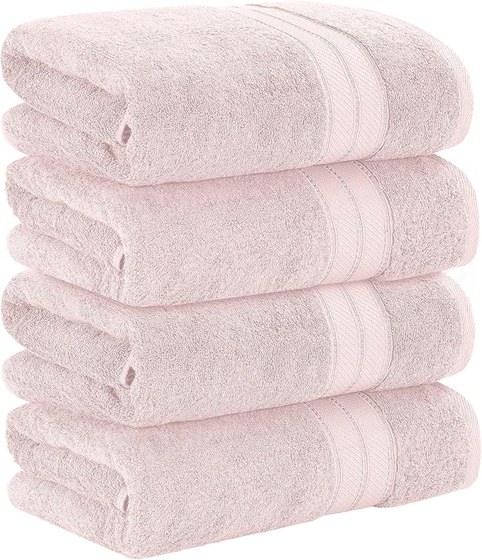 Modern Threads 4-Pack SpunLoft Bath Sheet Blush 35x66