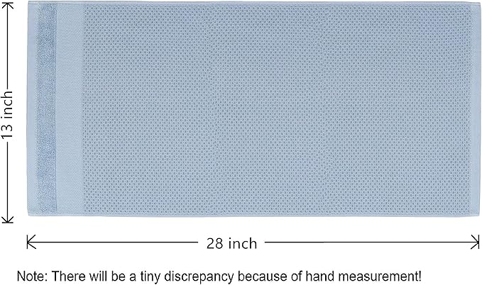 Mia'sDream Cotton Waffle Weave Hand Face Head Towel, Kitchen Tea Dish Washcloths, Soft Absorbent Bath Guest Gym, 13x28 Inch, 3 Pack (Blue)