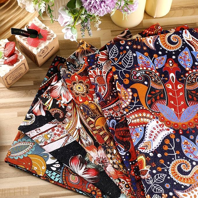 Bencailor 6 Pcs Retro Kitchen Towels 15.7 x 23.6 Inch Farmhouse Vintage Hand Towels Decorative Absorbent Dish Cloth for Bathroom Decor for Cooking Baking Cleaning(Fancy Color,Retro)