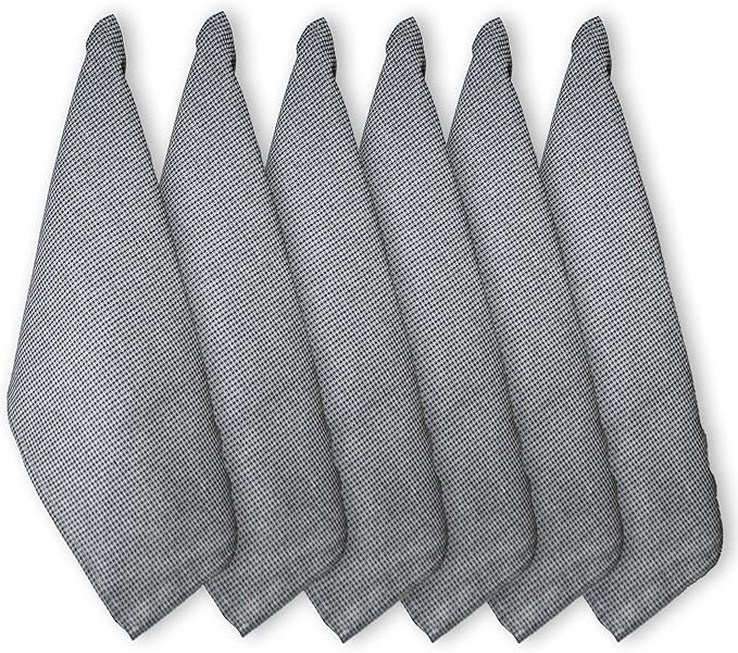 Chardin home Recycled Cotton Waffle Kitchen Towels Set, Black & White | 18x28 Inch Kitchen/Dish Cloths Set of 6 |Super Absorbent Reusable Hand and countertop Towels Ultra Soft Tea Towels