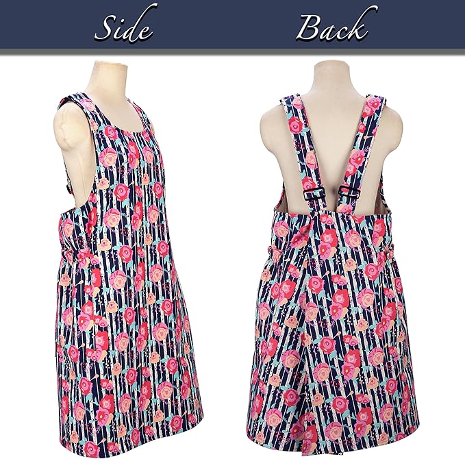 NEOVIVA Kitchen Aprons for Women with Pockets,Cooking Aprons for Women,Vintage Apron for Baking Gardening,Gifts for Mothers