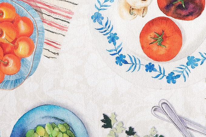 Maison d' Hermine Placemats Set of 4 100% Cotton Washable Cloth Place Mats Reusable Table Mats for Kitchen Dining Party Wedding Gifts for Mothers Day Spring/Summer (Gourmand, 13" x 19")