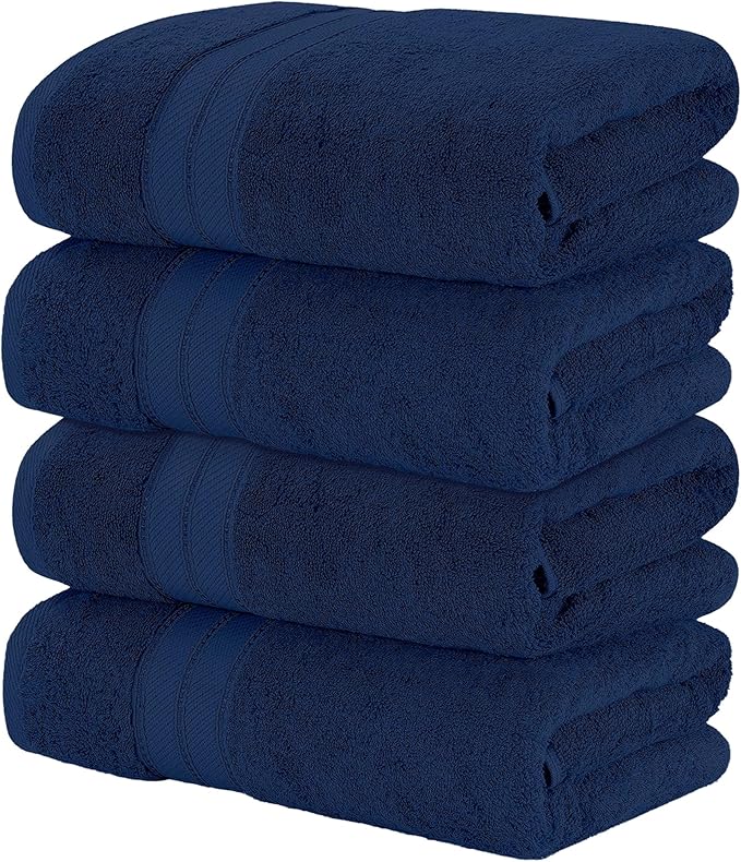 Modern Threads 4-Pack SpunLoft Bath Towel Navy 30x54