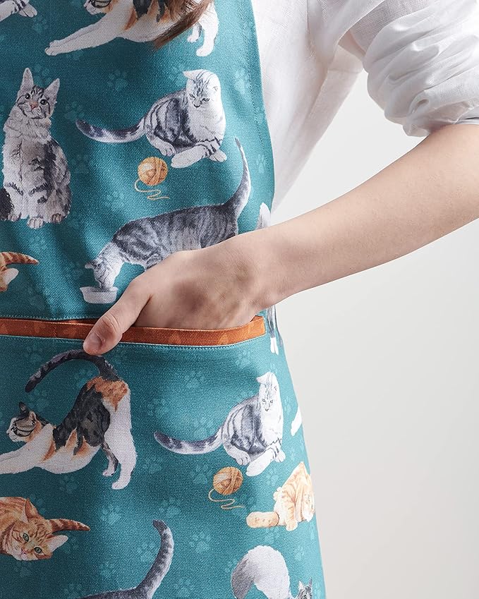 Maison d' Hermine 100% Cotton Apron for women with Pocket Kitchen Chef Apron for Men Cooking Mothers Day Gifts