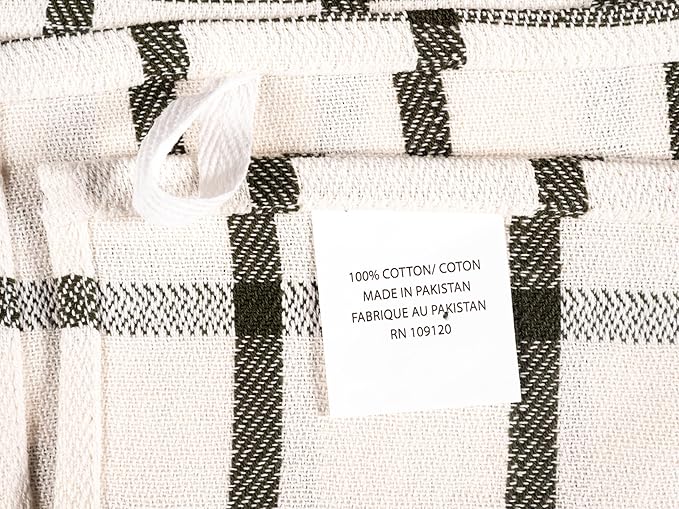 KAF Home Assorted Flat Kitchen Towels - Set of 10, 18 x 28 Inch (Olive)