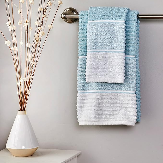 SKL Home Planet Ombre 2 Bath, 2 Hand Towel Set, Aqua