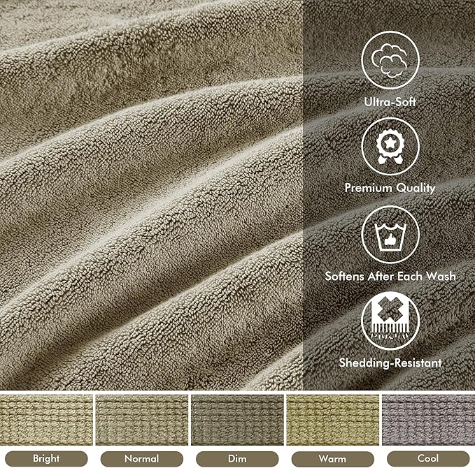 Madison Park 800GSM Bathroom Towel Set of 8 100% Cotton Bath Towel Set for Bathroom Luxurious Highly Absorbent 2 Bath Towels 2 Hand Towels 4 Washcloths Quick Dry Spa Quality Beige