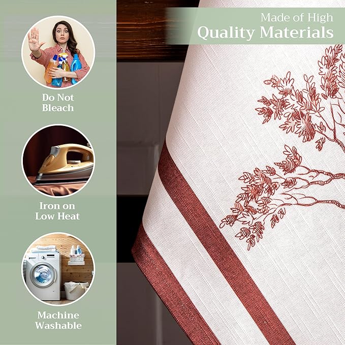 Maison d' Hermine Kitchen Towels Set of 3 100% Cotton 20" x 27.5" Reusable Cloth Tea Dish Towels Absorbent with Hanging Loop for Kitchen Dining Thanksgiving Christmas Decorations (Holy Jouy - Brown)