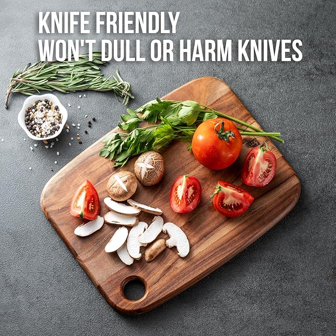 Wood Cutting Boards for Kitchen,JAMES.F Acacia Wooden Heavy Duty Cutting Board, Chopping Serving Boards with Hanging Hole for Meat Bread or Vegetables