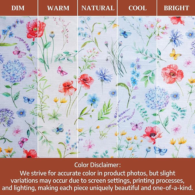 Maison d' Hermine Placemats Set of 4 100% Cotton Washable Cloth Place Mats Reusable Table Mats for Kitchen Dining Party Wedding Gifts for Mothers Day Spring/Summer (Just Floral, 13" x 19")