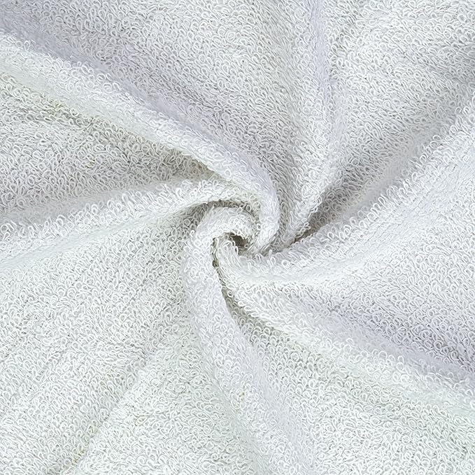 DecorRack 20 Pack 100% Cotton Wash Cloth, Luxurious Soft, 12 x 12 inch Ultra Absorbent, Machine Washable Premium Quality Washcloths, White (20 Pack)