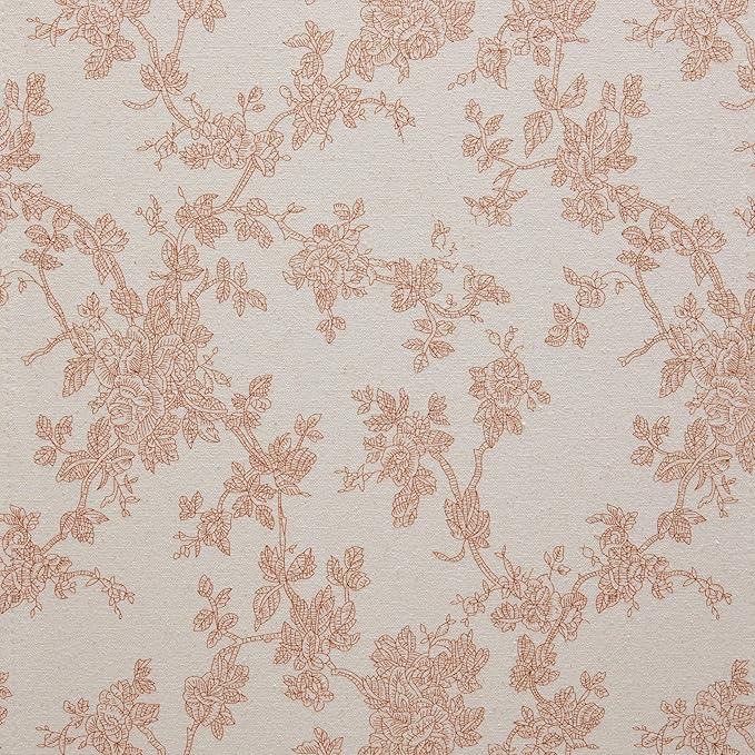 100% Cotton French Pastoral Table Runners, 13x90 Inch Taupe Farmhouse Table Runners 90 Inches Long, Vintage Flowers Print Home Decors