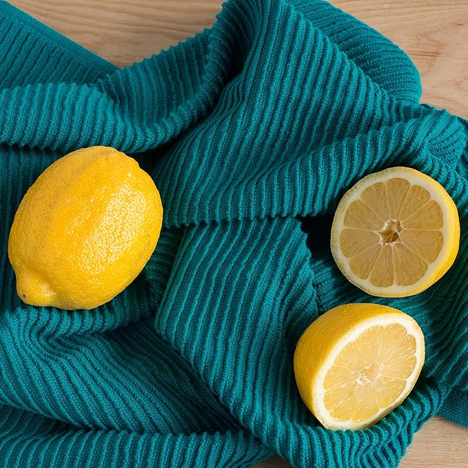 Now Designs Ripple Kitchen Towel, Set of 2, Peacock Green