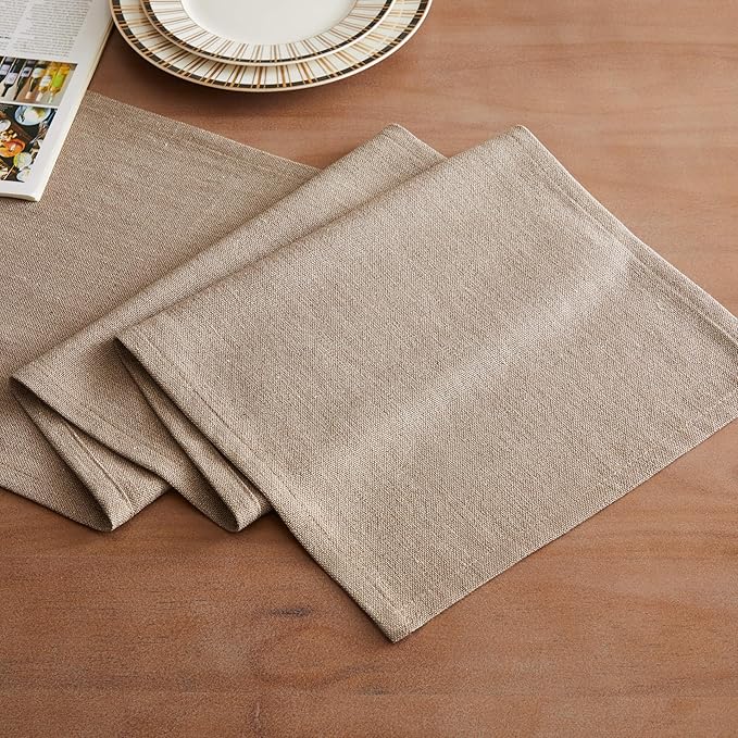 ZeeMart Rustic Cotton Linen Table Runner, 13x108 Inches Cocoa Brown, Farmhouse Style Brown Table Runners 108 Inches Long, Washable Kitchen Dining Table Decoration for Home Party Decor