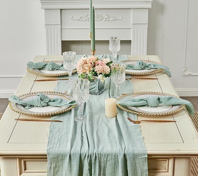 Dinner Cloth Napkins 10 Pack,Green Cloth Napkin,Gauze Napkins 100% Natural Cotton,Washable Gauze Napkins Great for Weddings Decorative,Parties,Everyday Use,40 * 40cm (16 * 16inches),Light Green