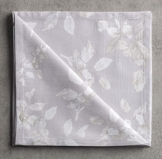 Maison d' Hermine Cloth Napkins Set of 4 100% Cotton for Thanksgiving Christmas Decorations Everyday Reusable Square Fall Napkins Cloth Washable Dinner Party (Equinoxe - Grey, 20"x20")