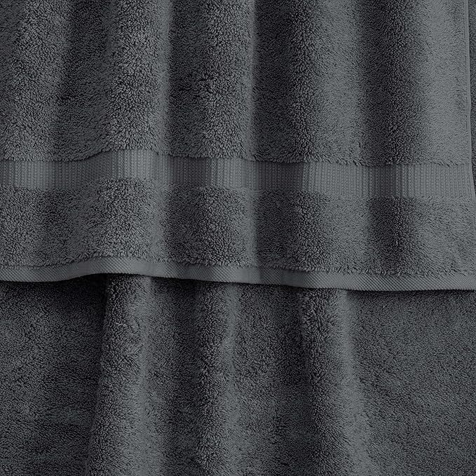 SALBAKOS 100% Turkish Cotton Bath Sheet Towels Set of 2-Piece Gray | 35x70 in Extra Large Bath Towels | Premium Hotel Quality, Thick, Soft, Super Absorbent Oversized Bath Towel (Gray, 2 Bath Sheets)
