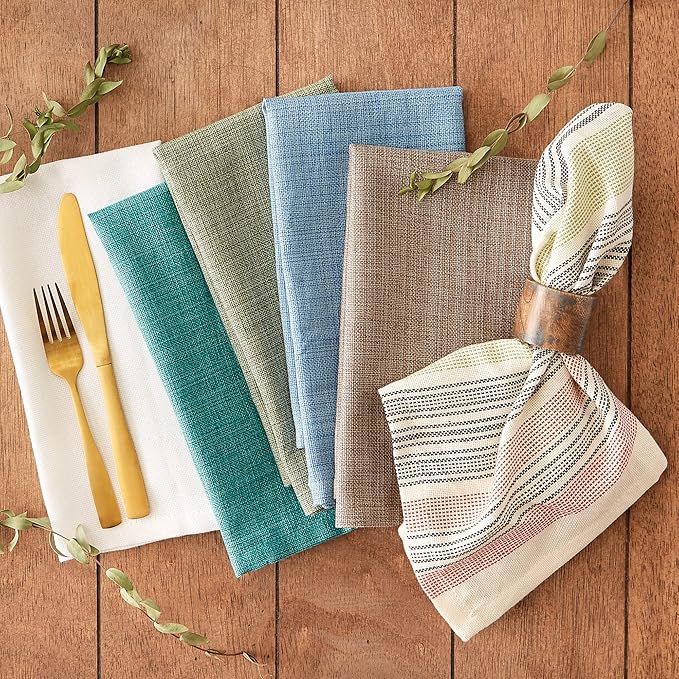 DII Variegated Tabletop Collection, Napkin Set, 20x20, Mushroom, 6 Piece