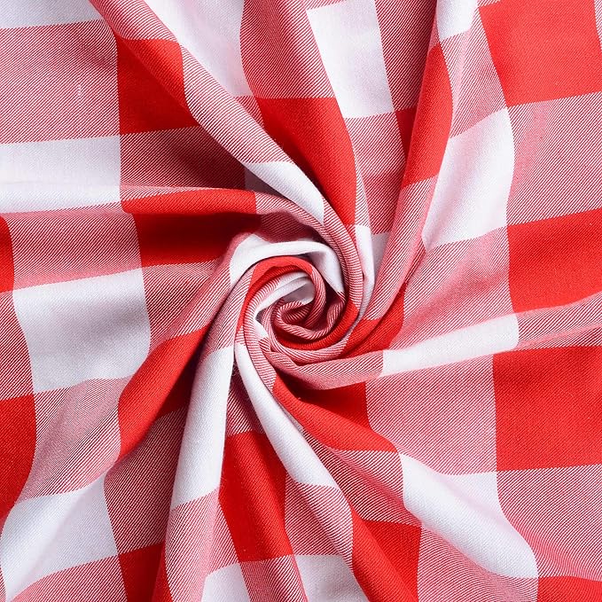 DUOBAO Buffalo Plaid Table Runner with Tassels 14x72-Inch Red and White Farmhouse Decoration Checker Tables Runners Farmhouse Decor Checked Runner (14x72-Inches)