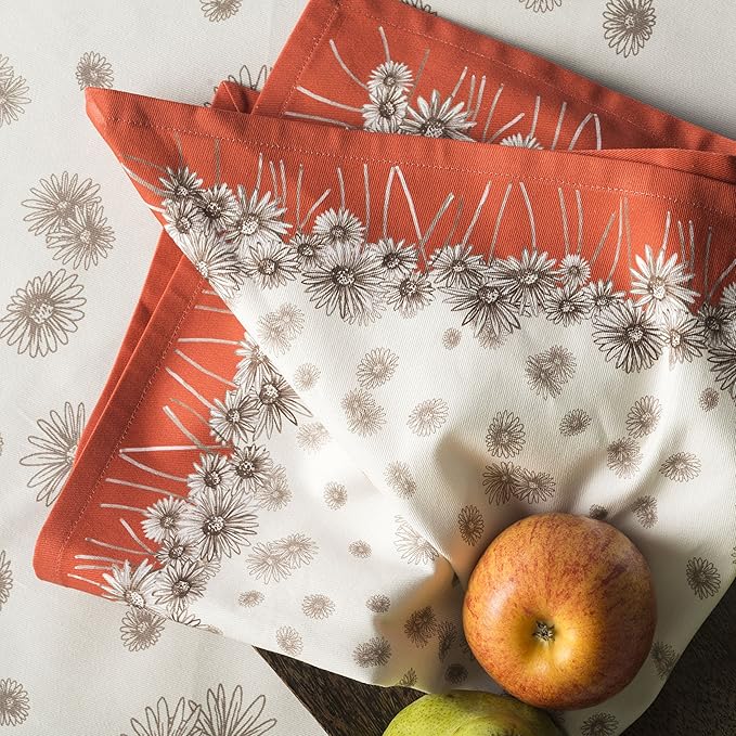 Maison d' Hermine Cloth Napkins Set of 4 100% Cotton for Thanksgiving Christmas Decorations Everyday Reusable Square Fall Napkins Cloth Washable Dinner Party (Bagatelle, 20"x20")