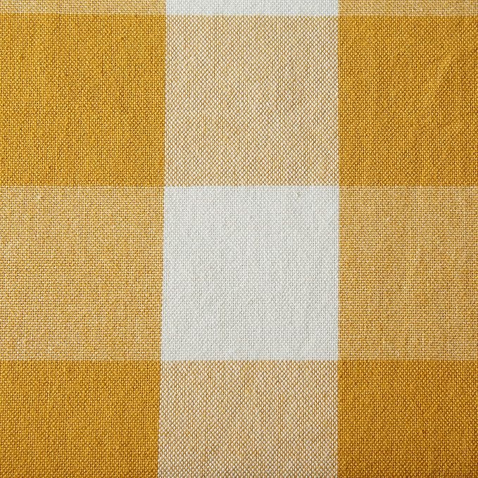 DII Buffalo Check Collection, Classic Farmhouse Cloth Napkin Set, 20x20, Honey Gold, 6 Piece