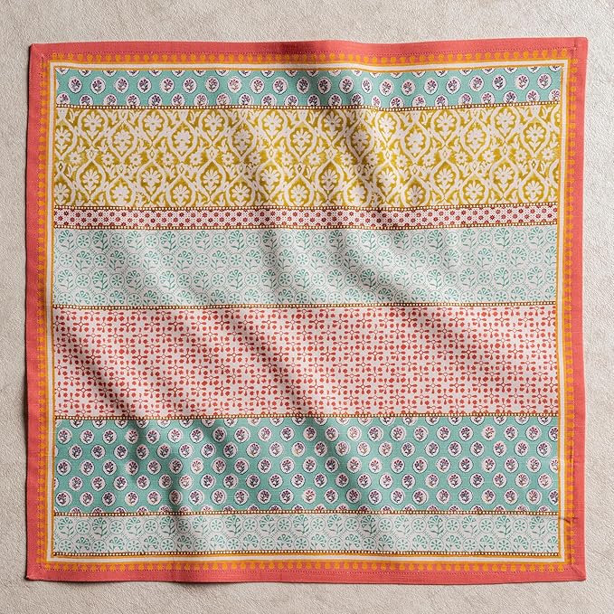 Maison d' Hermine Cloth Napkins Set of 6 100% Cotton Everyday Reusable Square Napkins Cloth Washable Dinner Party Wedding Restaurant Gifts for Mothers Day Spring/Summer (Provence, 20" x 20")