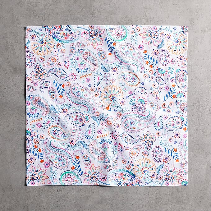 Maison d' Hermine Cloth Napkins Set of 4 100% Cotton Everyday Reusable Square Napkins Cloth Washable Dinner Party Wedding Restaurant Gifts for Mothers Day Spring/Summer (Indian Floral, 20" x 20")