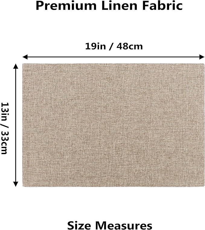 Home Brilliant Fabric Cotton Placemats Set of 6 Heat Resistant Dining Table Place Mats Kitchen Table Mats, Natural Linen