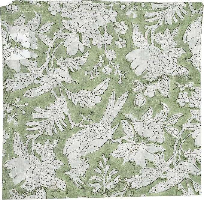 CPC Mix Indian Block Print Cotton Cloth Napkins Set of 4, 18x18 Reusable Everyday Napkins, Soft, Absorbent, Floral Dinner Napkin, Holiday, Party Gift, Spring,Mother's Day