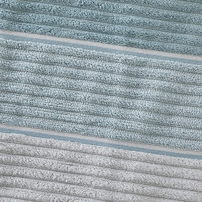 SKL Home Planet Ombre 100% Turkish Cotton Premium 2-Piece Hand Towel Set, 600 GSM, Soft & Absorbent, Aqua
