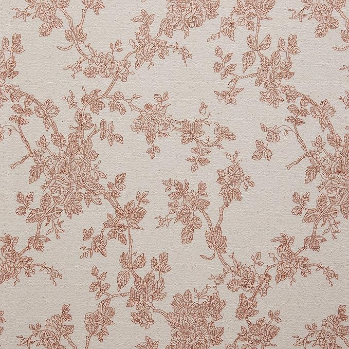 100% Cotton French Pastoral Table Runners, 13x48 Inch Terracota Farmhouse Table Runners 48 Inches Long, Vintage Flowers Print Home Decors