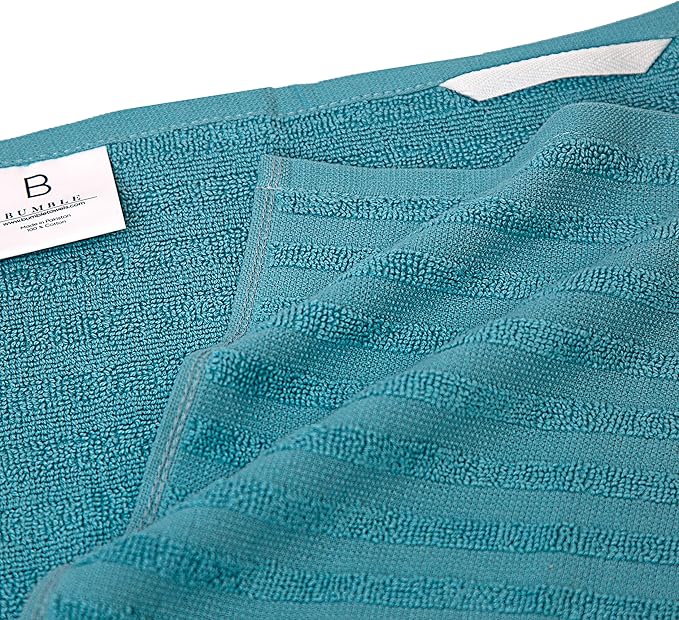 Premium Kitchen Towels (20”x 28”, 6 Pack) | Large Cotton Dish Towels | Flat & Terry Highly Absorbent Kitchen Linen Set with Hanging Loop | Aqua