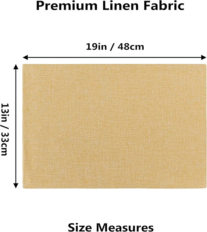 Home Brilliant Cloth Placemats Set of 4 Linen Placemat Washable Heat Resistant Dining Table Place Mats for Kitchen Table Holiday Dinner Spring Decoration, Yellow