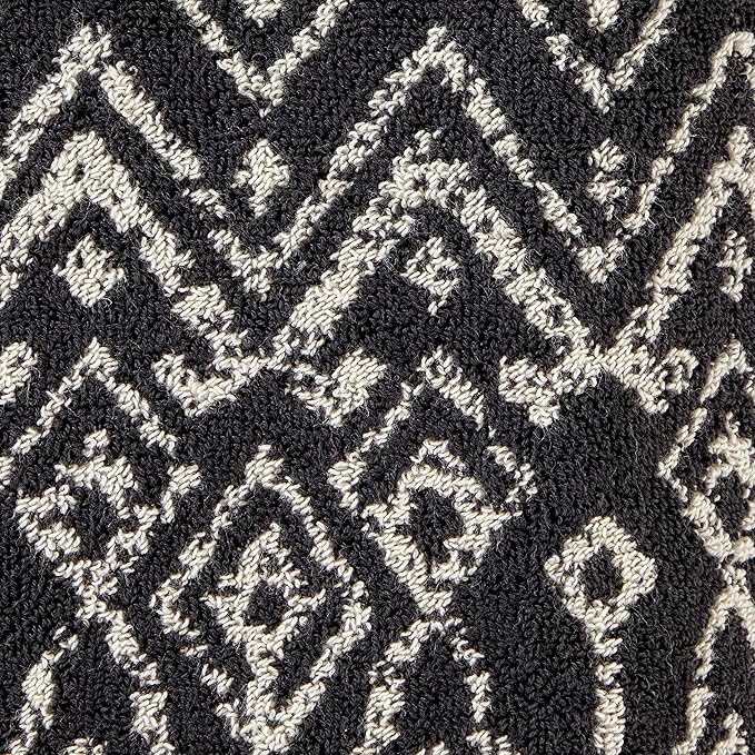 SKL Home Nador Jacquard Bath Towel, Black