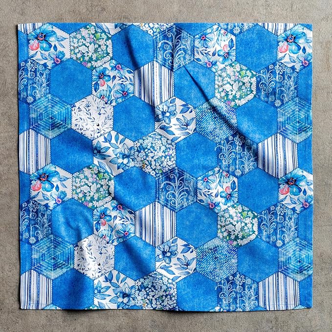 Maison d' Hermine Cloth Napkins Set of 4 100% Cotton Everyday Reusable Square Napkins Cloth Washable Dinner Party Wedding Restaurant Gifts for Mothers Day Spring/Summer (Summer Blues, 20" x 20")
