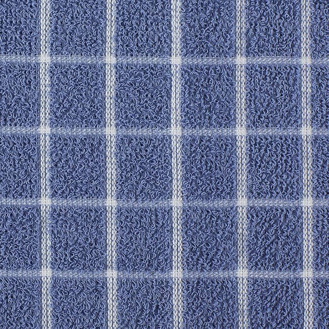 DII Basic Terry Collection Windowpane Dishcloth Set, 12x12, Stonewash Blue, 6 Piece