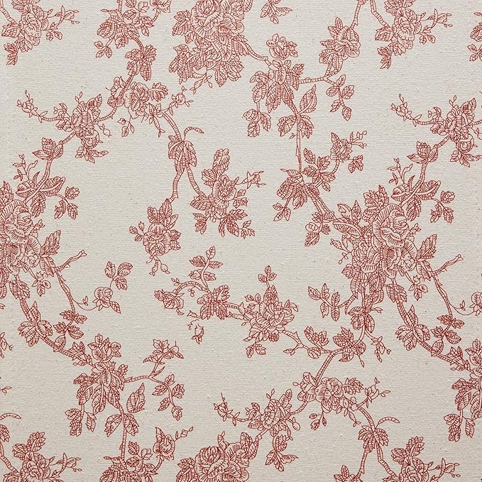 100% Cotton French Pastoral Table Runners, 13x90 Inch red Farmhouse Table Runners 90 Inches Long, Vintage Flowers Print Home Decors