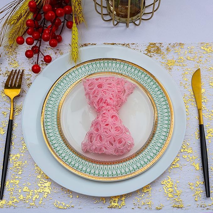 Snowkingdom Glitter Gold Table Runner Roll 11 Inch x 20 Feet Thin Mesh Sparkly Metallic Elegant Centerpieces Table Decorations for Wedding Bridal Shower Christmas Birthday Holiday Party Mothers Day