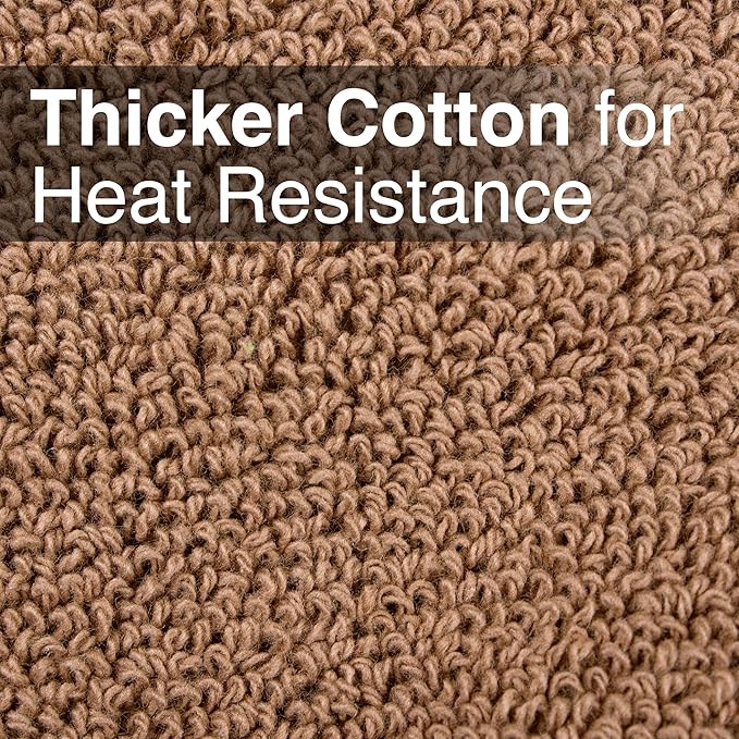 RITZ Terry Pocket Mitt & Hot Pad: Unparalleled Heat Resistant, Durable 100% Cotton – Ergonomically Designed for Optimal Grip – Easy-Care Machine Washable – 2-Pack, Mocha