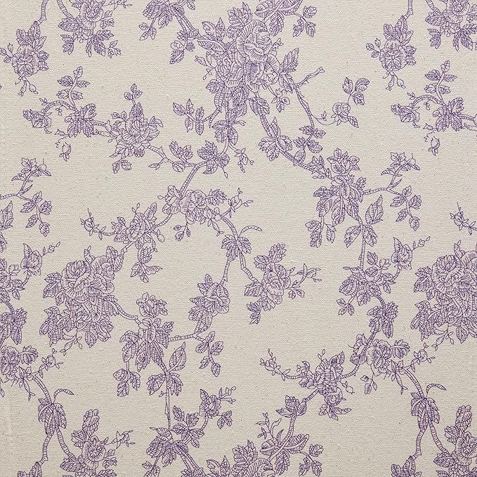 100% Cotton French Pastoral Table Runners, 13x60 Inch Purple Farmhouse Table Runners 60 Inches Long, Vintage Flowers Print Home Decors