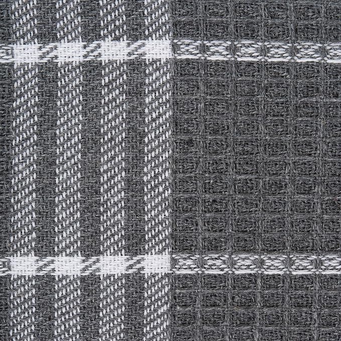 DII Waffle Weave Kitchen Collection, 100% Cotton, Dishcloth Set, Gray 12 Piece