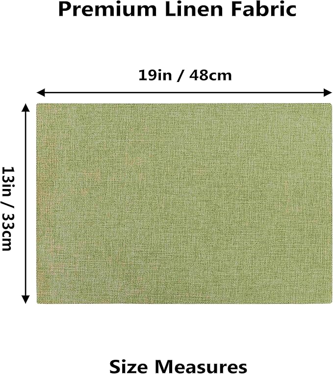 Home Brilliant Green Placemat Set of 8 Washable Place Mats Placemats Heat Resistant Sage Placemat for Dining Table Kitchen Table Mats Spring Decor, Grass Green