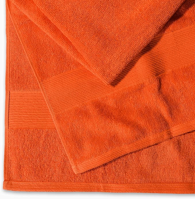 Belizzi Home Premium Cotton Oversized 2 Pack Bath Sheet 35x70-100% Pure Cotton - Ideal for Everyday use - Ultra Soft & Highly Absorbent - Machine Washable - Orange