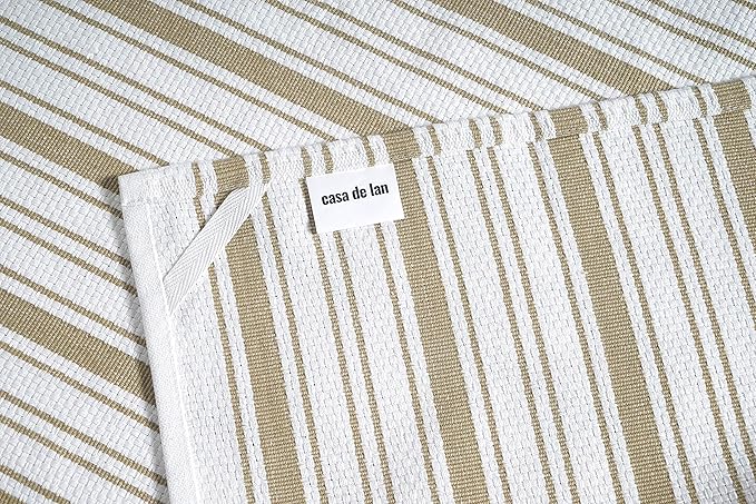 Kitchen Towels Set – Pack of 3 (20’’ x 30’’) Extra Large Premium Cotton Dish Towels for Kitchen – Basket Weave Towels – Absorbent – 100% Cotton – with Hanging Loop – Taupe