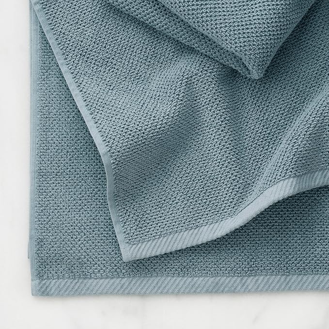 Welhome Franklin Premium 6 Pack Hand Towels Popcorn Textured Dusty Blue Bathroom Towels Hotel & Spa Towels for Bathroom Soft & Absorbent 600 GSM 100% Cotton Hand Towels